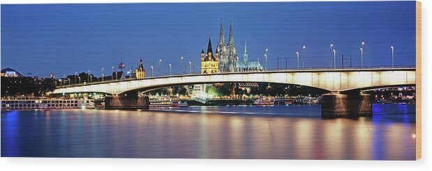 Panoramic Wood Print featuring the photograph Cathedral And Rhine River by Murat Taner