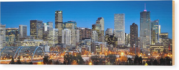 Denver Wood Print featuring the photograph Denver Twilight by Kevin Munro