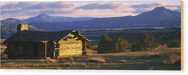 Photography Wood Print featuring the photograph Historic Cabin At Ghost Ranch, Abiquiu by Panoramic Images
