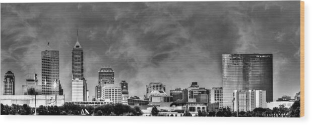 Jw Marriott Wood Print featuring the photograph Indianapolis Indiana Skyline 0762 by David Haskett II