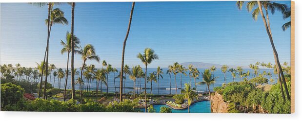 Hawaii Wood Print featuring the photograph Kaanapali Maui Resort  by Lars Lentz