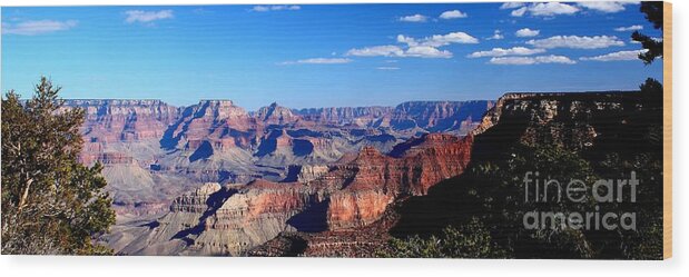 Late Afternoon Grand Canyon Panorama Wood Print featuring the photograph Late Afternoon Grand Canyon Panorama by Patrick Witz