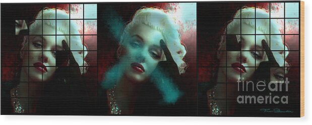 Marilyn Wood Print featuring the painting Marilyn 128 Tryp by Theo Danella