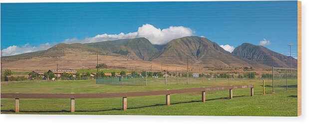 Hawaii Wood Print featuring the photograph Maui Hawaii Mountains near Kaanapali  by Lars Lentz
