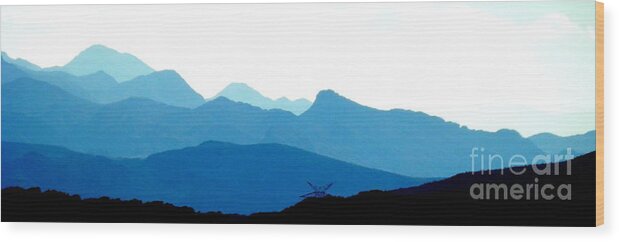 Southern Nevada Mountains Wood Print featuring the photograph Melting blues by Barbara Leigh Art