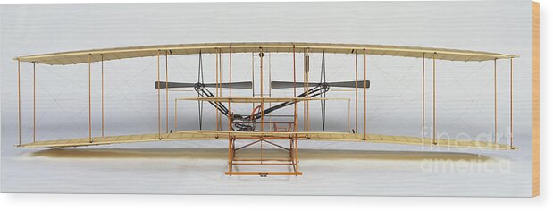 1900s Style Wood Print featuring the photograph Model Of 1903 Wright Flyer by Martin Cameron / Dorling Kindersley / Shuttleworth Collection, Bedfordshire