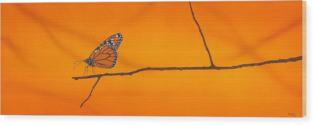 Butterfly Wood Print featuring the painting Monarch by Guy Pettingell