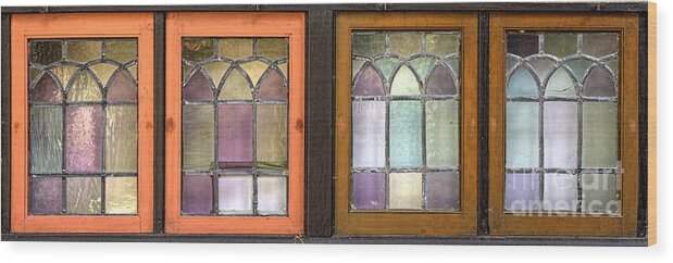 Glass Wood Print featuring the photograph Old Stained Glass Windows by Dianne Phelps