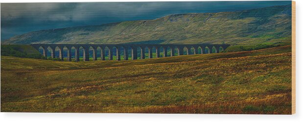 Candidate Wood Print featuring the photograph Ribblehead Viaduct by Dennis Dame
