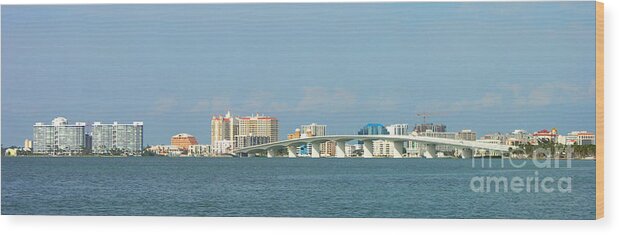 Sarasota Wood Print featuring the photograph Ringling Bridge by Mariarosa Rockefeller