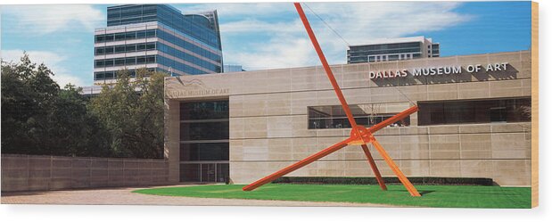 Photography Wood Print featuring the photograph Sculpture Outside A Museum, Dallas by Panoramic Images
