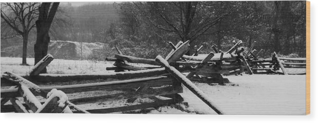 Fence Wood Print featuring the photograph Snowy fence by Michael Porchik