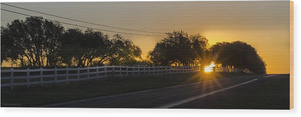 Sunrise Wood Print featuring the photograph Texas Hill Country Sunrise by Debbie Karnes