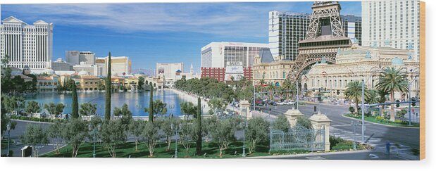 Photography Wood Print featuring the photograph The Strip Las Vegas Nv by Panoramic Images