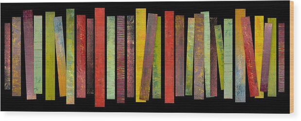 Original Art Wood Print featuring the painting Thirty Stripes 1.0 by Michelle Calkins