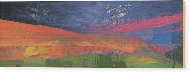 Sunrise Wood Print featuring the painting What if there's more by Linda Bailey