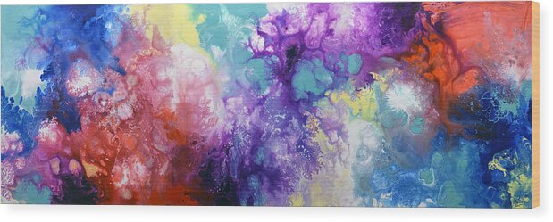 Rainbow Paintings Wood Print featuring the painting Healing Energies by Sally Trace