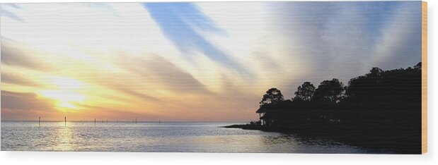 Gulf Wood Print featuring the photograph Twilight on the Gulf by Judy Hall-Folde