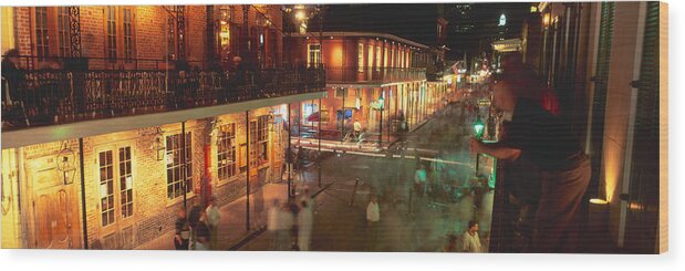 Photography Wood Print featuring the photograph Bourbon Street, French Quarter, New #1 by Panoramic Images