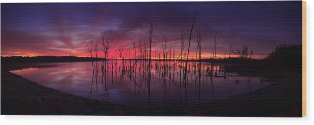 Manasquan Reservoir Wood Print featuring the photograph October Sunrise #2 by Raymond Salani III