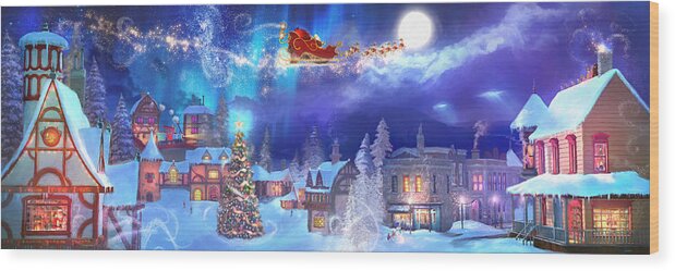 Santa Wood Print featuring the painting A Christmas Wish by Joel Payne