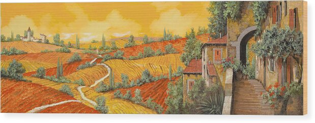 Tuscany Wood Print featuring the painting Maremma Toscana by Guido Borelli