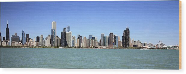 Chicago Wood Print featuring the photograph Chicago Skyline Wide Angle by Jackson Pearson