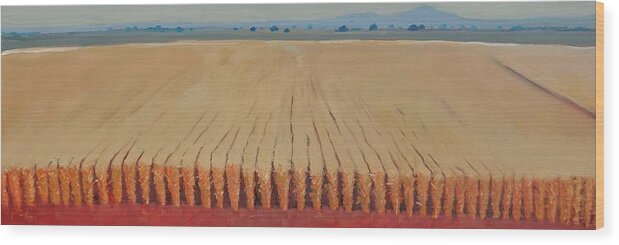 Agriculture Wood Print featuring the painting Corn Field by Gary Coleman