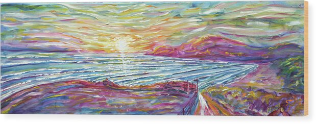 Croyde Wood Print featuring the painting Croyde Bay by Pete Caswell