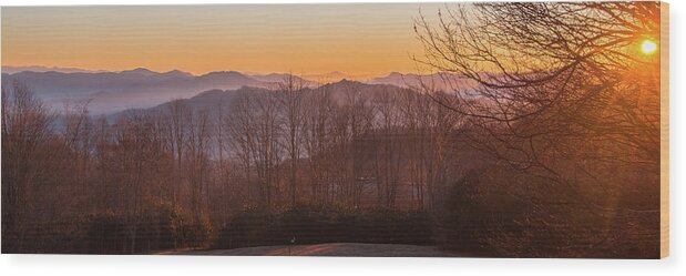 Sunrise Wood Print featuring the photograph Deep Orange Sunrise by D K Wall