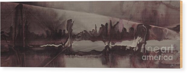Silhouette Wood Print featuring the painting Desolation by Lori Kingston