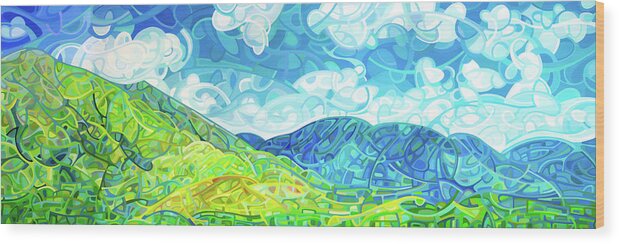 Art Wood Print featuring the painting Emerald Moments by Mandy Budan