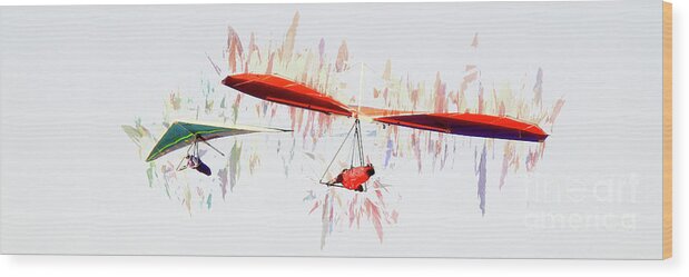 Hang Gliding-hang Glider Wood Print featuring the photograph Hang Gliding Nbr 9 by Scott Cameron