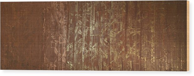 Bamboo Wood Print featuring the painting Metallic Bamboo by Linda Bailey