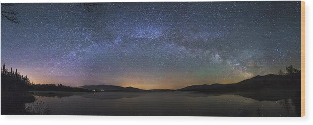 Milky Wood Print featuring the photograph Milky Way over Cherry Pond by White Mountain Images