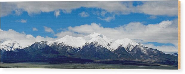 Collegiate Peaks. Wood Print featuring the photograph Mt. Princeton Colorado by Dawn Key