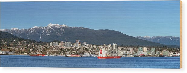 North Vancouver Wood Print featuring the photograph North Vancouver and Mount Seymour by Michael Russell