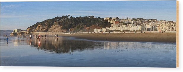 Bonnie Follett Wood Print featuring the photograph Relaxing at Ocean Beach San Francisco by Bonnie Follett
