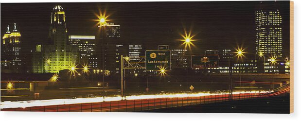 Buffalo Wood Print featuring the photograph Rush Hour Along the I-190 by Don Nieman