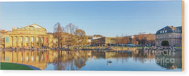 Architecture Wood Print featuring the photograph Stuttgart by Werner Dieterich