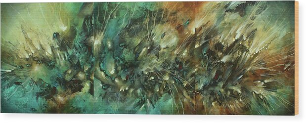 Abstract Wood Print featuring the painting The Cause by Michael Lang