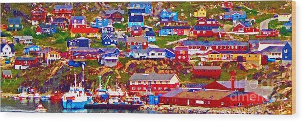 Color Wood Print featuring the photograph The Colors of Qaqortoq by Steve C Heckman