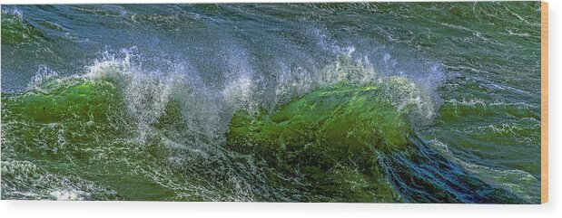 Waves Wood Print featuring the photograph Wave Crest by Bill Posner
