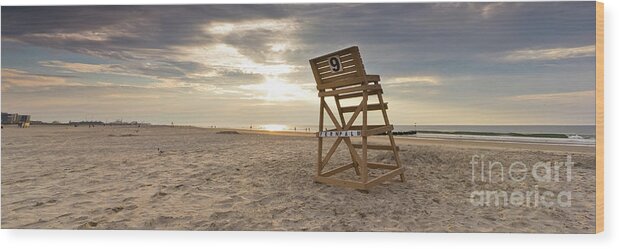 Sunrise Wood Print featuring the photograph Wildwood Crest New Jersey Sunrise by Dustin K Ryan