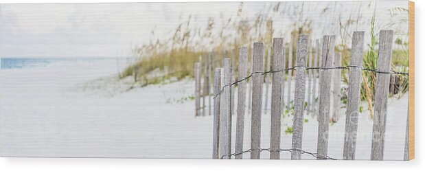 America Wood Print featuring the photograph Pensacola Florida Beach Fence Panorama Photo #1 by Paul Velgos