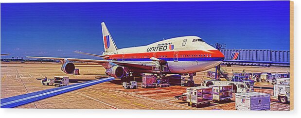 747 Wood Print featuring the photograph 747 Sp White Livery Tulip by Tom Jelen