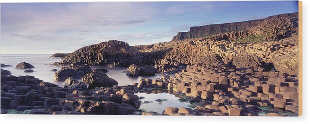 Scenics Wood Print featuring the photograph Columnar Jointing, Giants Causeway, N by Peter Adams