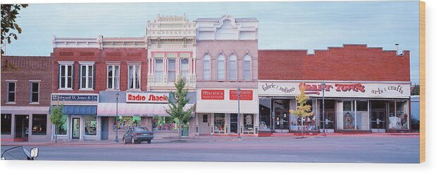 Photography Wood Print featuring the photograph Facade Of Stores, Business Street by Panoramic Images