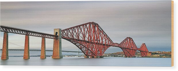  Wood Print featuring the photograph Forth Railway Bridge - South Queensferry by Grant Glendinning
