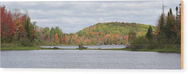 Gile Flowage Wood Print featuring the photograph Gile Flowage Pano by Brook Burling